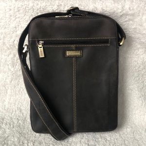 Visconti Distressed Leather Messenger Bag